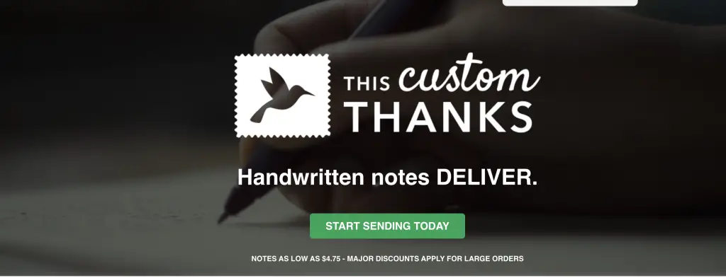 This custom thanks - handwritten thank you notes